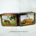 Custom Rectangular Hinged Lid Empty Tea Tin Box